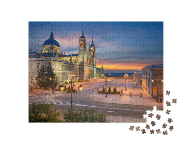 Puzzel 1000 stukjes „Santa Maria la Real de La Almudena, Madrid, Spanje“