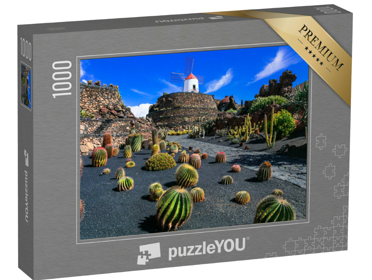 Puzzel 1000 stukjes „Botanische cactustuin, een populaire attractie op Lanzarote“