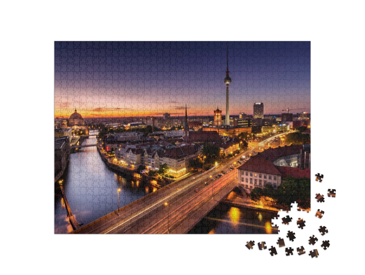 Puzzel 1000 stukjes „Berlijn kort na zonsondergang, Duitsland“
