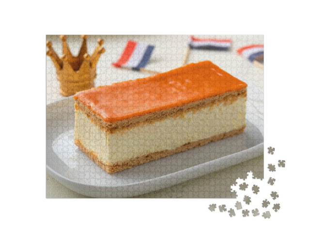 Puzzel 1000 stukjes „Traditionele Nederlandse tompoucekoekjes voor Koningsdag“