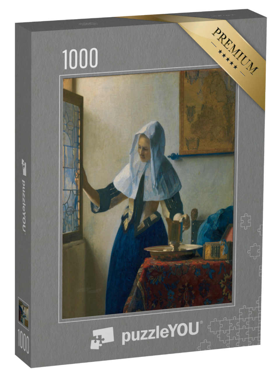 Puzzel 1000 stukjes „Johannes Vermeer - Jonge vrouw met waterkan“