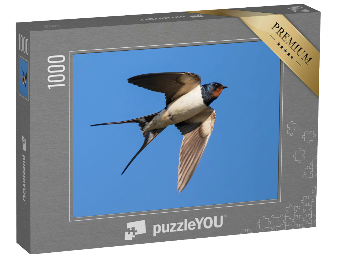 Puzzel 1000 stukjes „Portret van een vliegende boerenzwaluw“