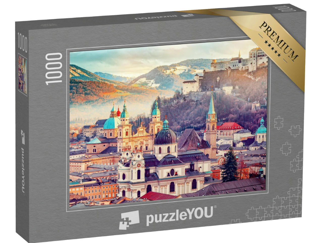 Puzzel 1000 stukjes „Prachtig uitzicht op Salzburg in de herfst, Oostenrijk“