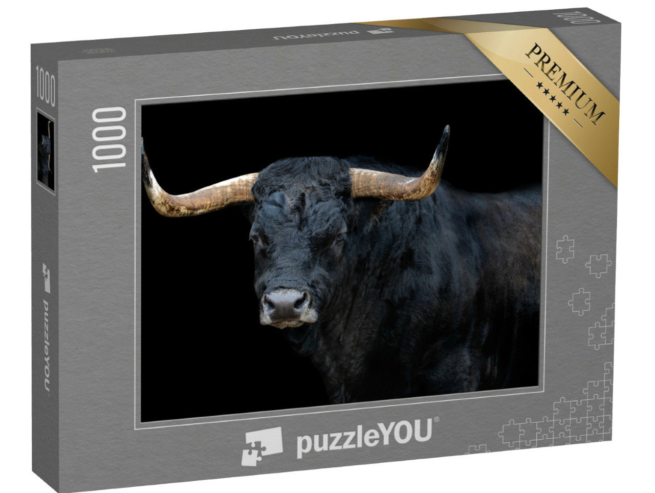 Puzzel 1000 stukjes „Portret van een stier“