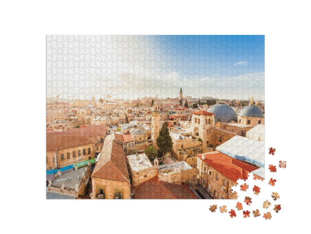 Puzzel 1000 stukjes „Gezicht in vogelvlucht op de Oude Stad van Jeruzalem“