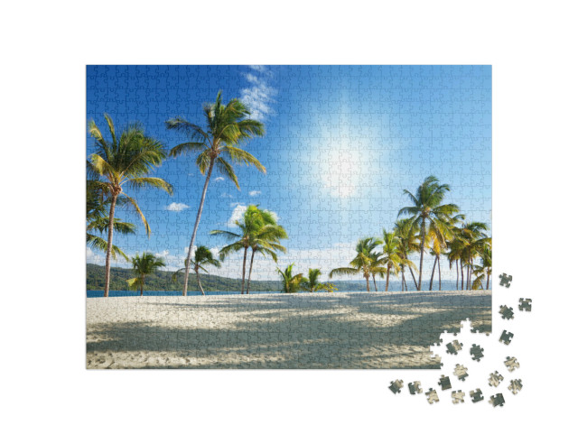 Puzzel 1000 stukjes „Caribische zee en palmbomen“