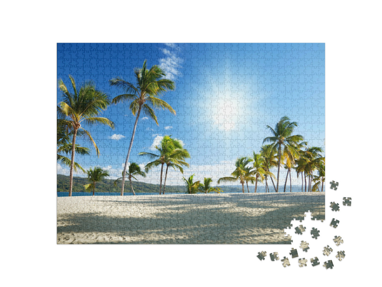 Puzzel 1000 stukjes „Caribische zee en palmbomen“