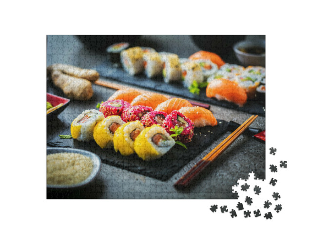 Puzzel 1000 stukjes „Sushi op leien“