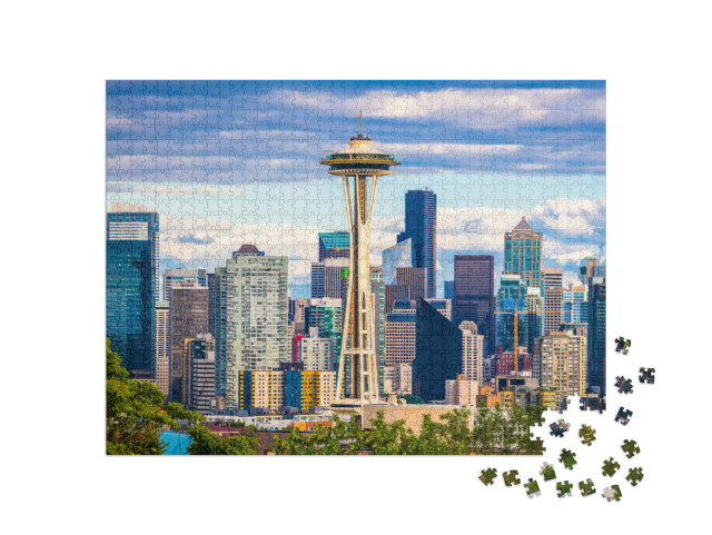 Puzzel 1000 stukjes „Skyline van Seattle, Washington“