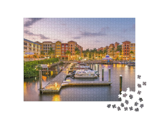 Puzzel 1000 stukjes „Skyline van Napels met water, Florida, Verenigde Staten“