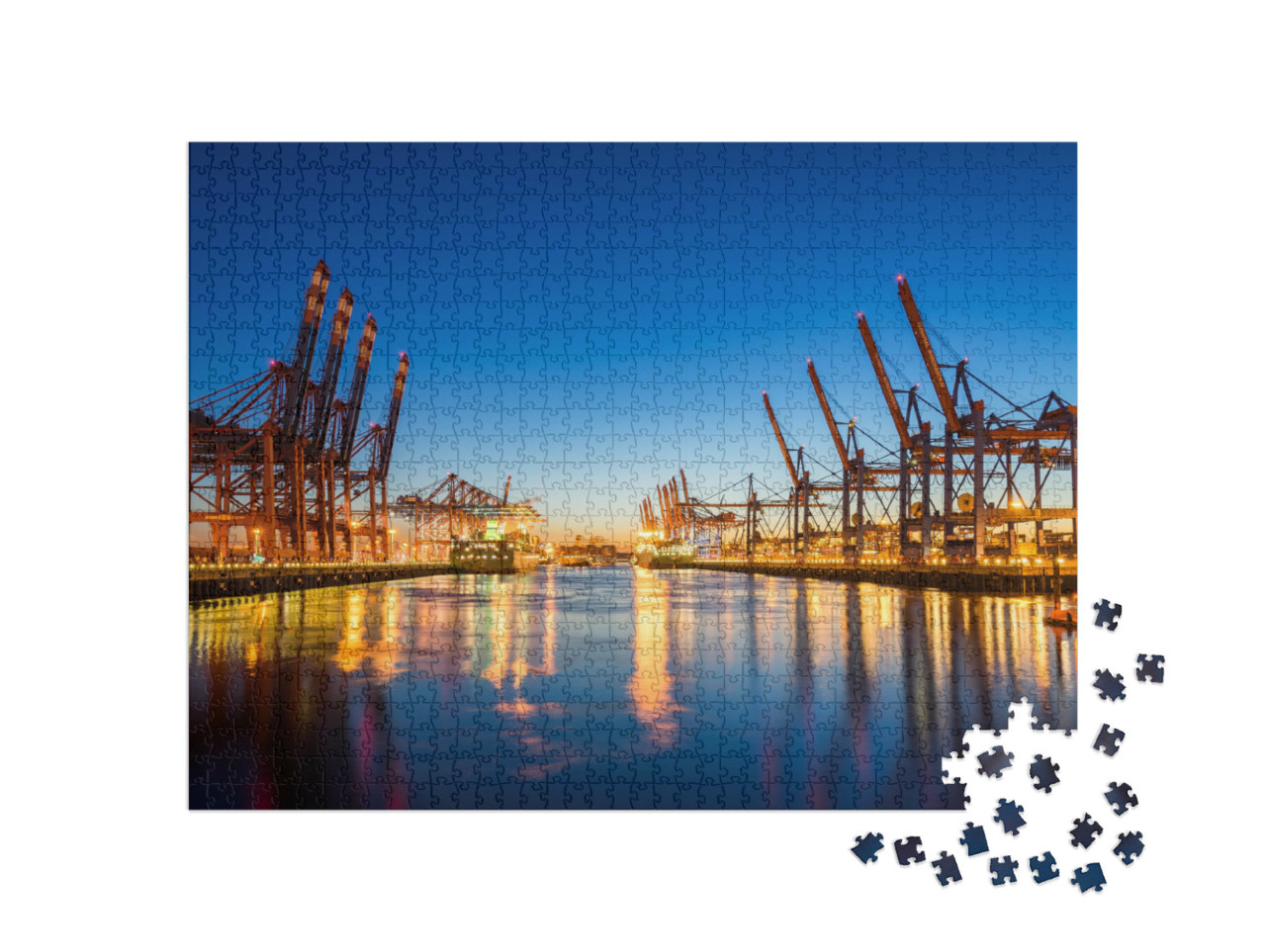Puzzel 1000 stukjes „Haven van Hamburg, Duitsland“
