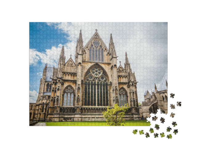 Puzzel 1000 stukjes „Voorgevel van de kathedraal van Lincoln“