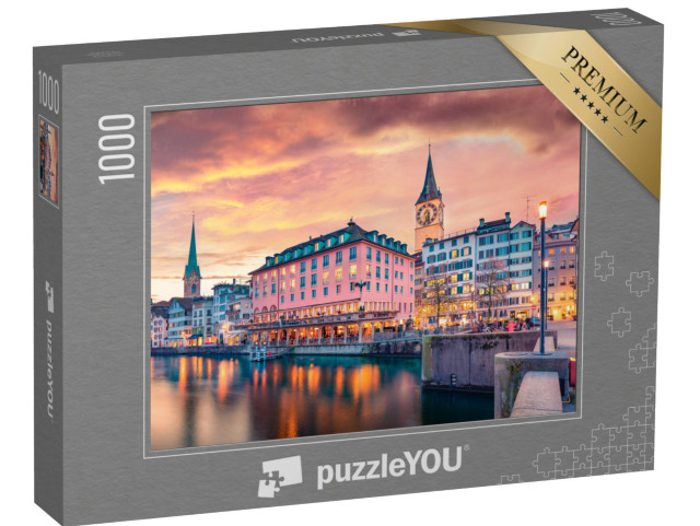 Puzzel 1000 stukjes „Fraumünster Kerk in de oude binnenstad van Zürich, Zwitserland“