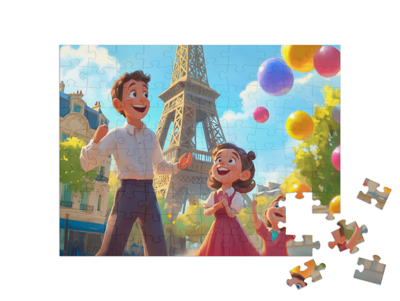 Puzzel 100 stukjes „Familie, kunst en magie in Parijs“