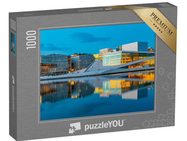Puzzel 1000 stukjes „Nachtzicht van de Opera van Oslo, Noorwegen“
