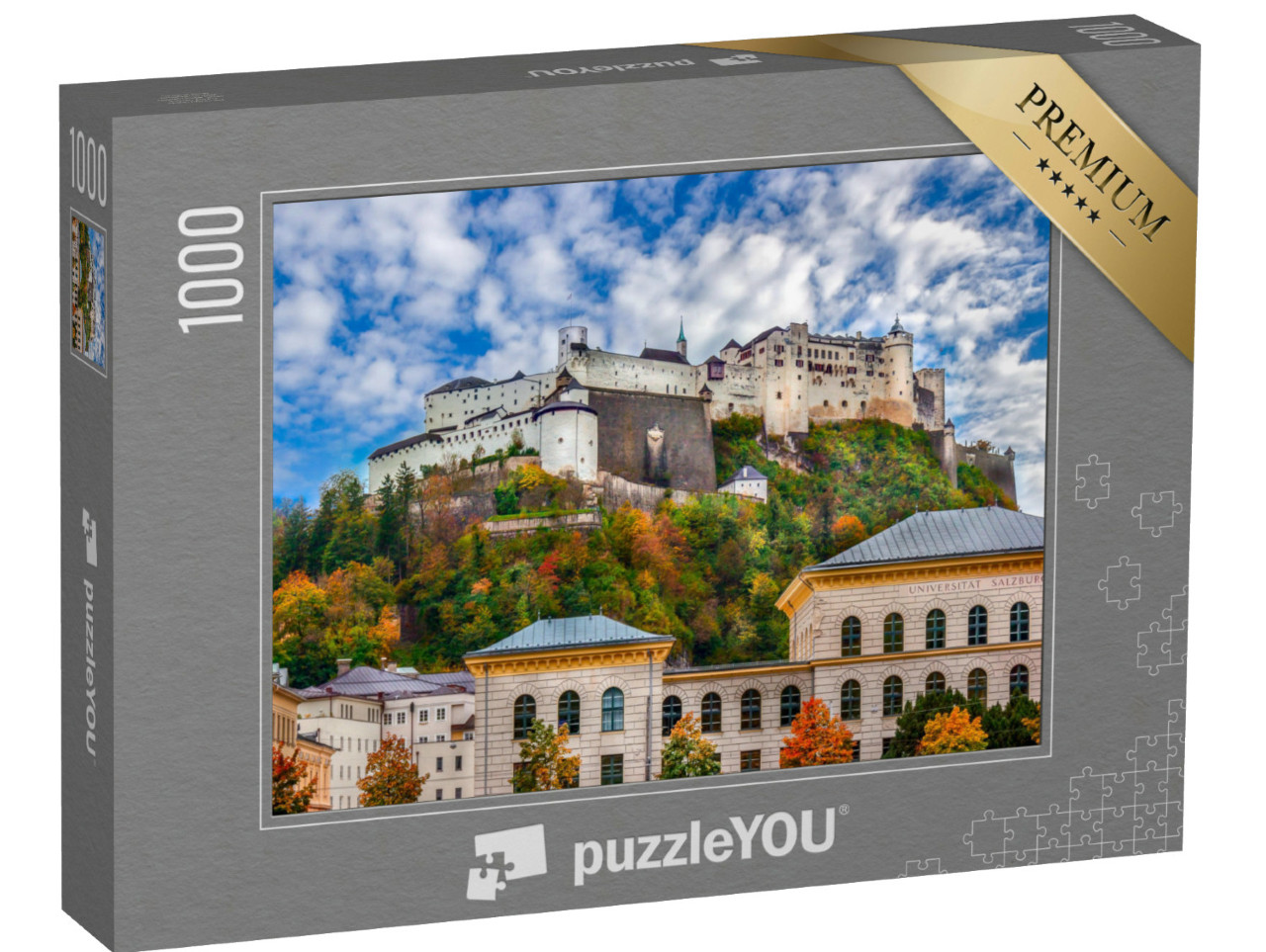 Puzzel 1000 stukjes „Prachtig uitzicht op de vesting Hohensalzburg, Salzburg, Oostenrijk“