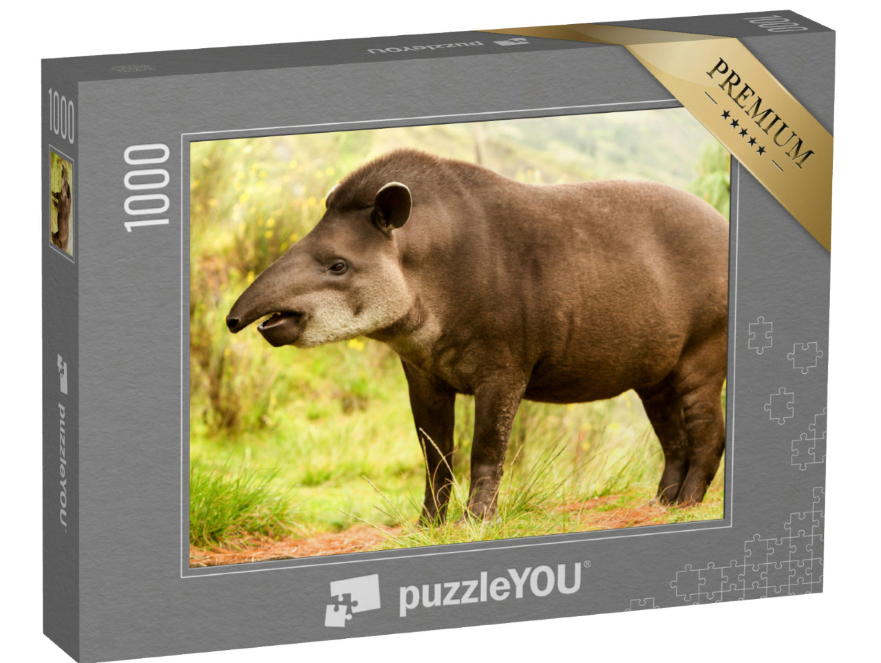 Puzzel 1000 stukjes „Zuid-Amerikaanse tapir in het bos“
