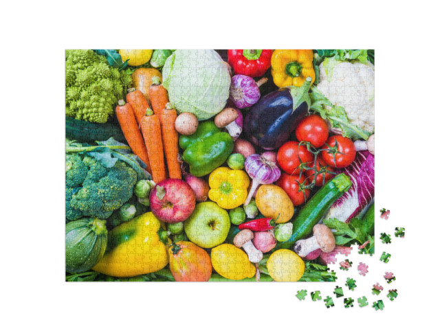 Puzzel 1000 stukjes „Knapperige groenten en vers fruit“