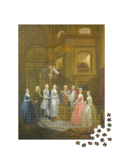 Puzzel 1000 stukjes „William Hogarth - Het huwelijk van Stephen Beckingham en Mary Cox“
