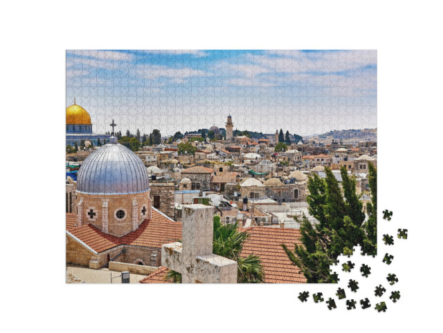 Puzzel 1000 stukjes „Prachtig uitzicht over Jeruzalem, Israël“