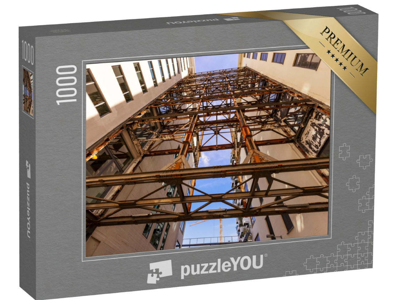 Puzzel 1000 stukjes „Close-up van een gebouw in Strijp-S, de creatieve stad in Eindhoven, Nederland“