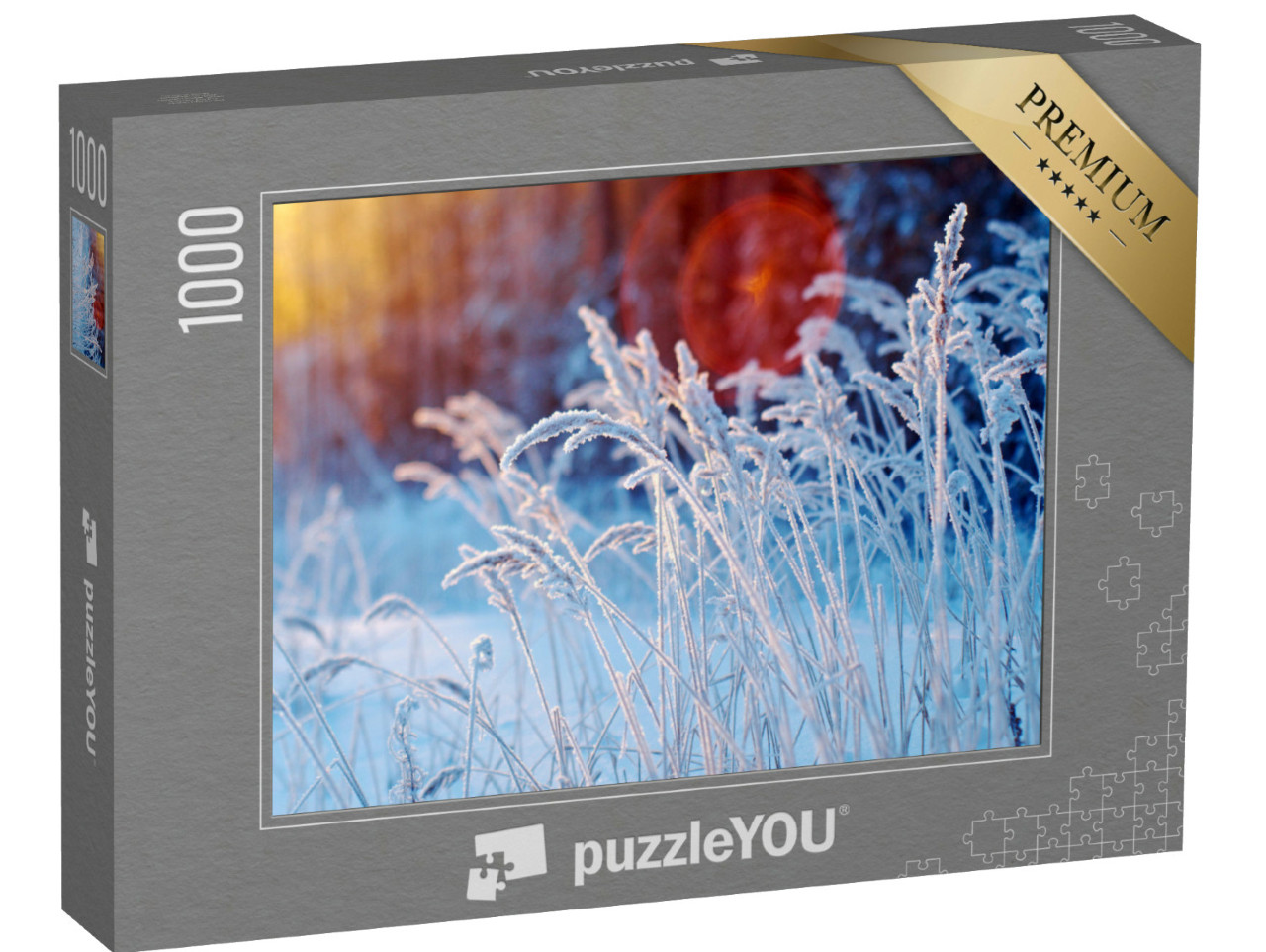 Puzzel 1000 stukjes „Bevroren graan in de winter“