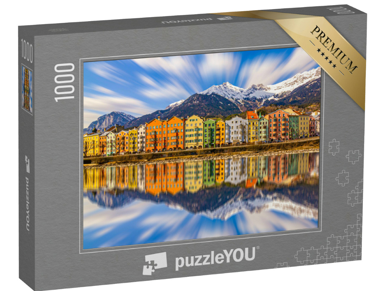 Puzzel 1000 stukjes „Kleurrijke huizen in Innsbruck, Oostenrijk“