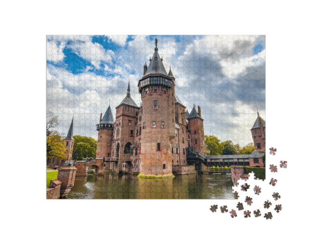 Puzzel 1000 stukjes „Kasteel De Haar in Utrecht, Nederland“