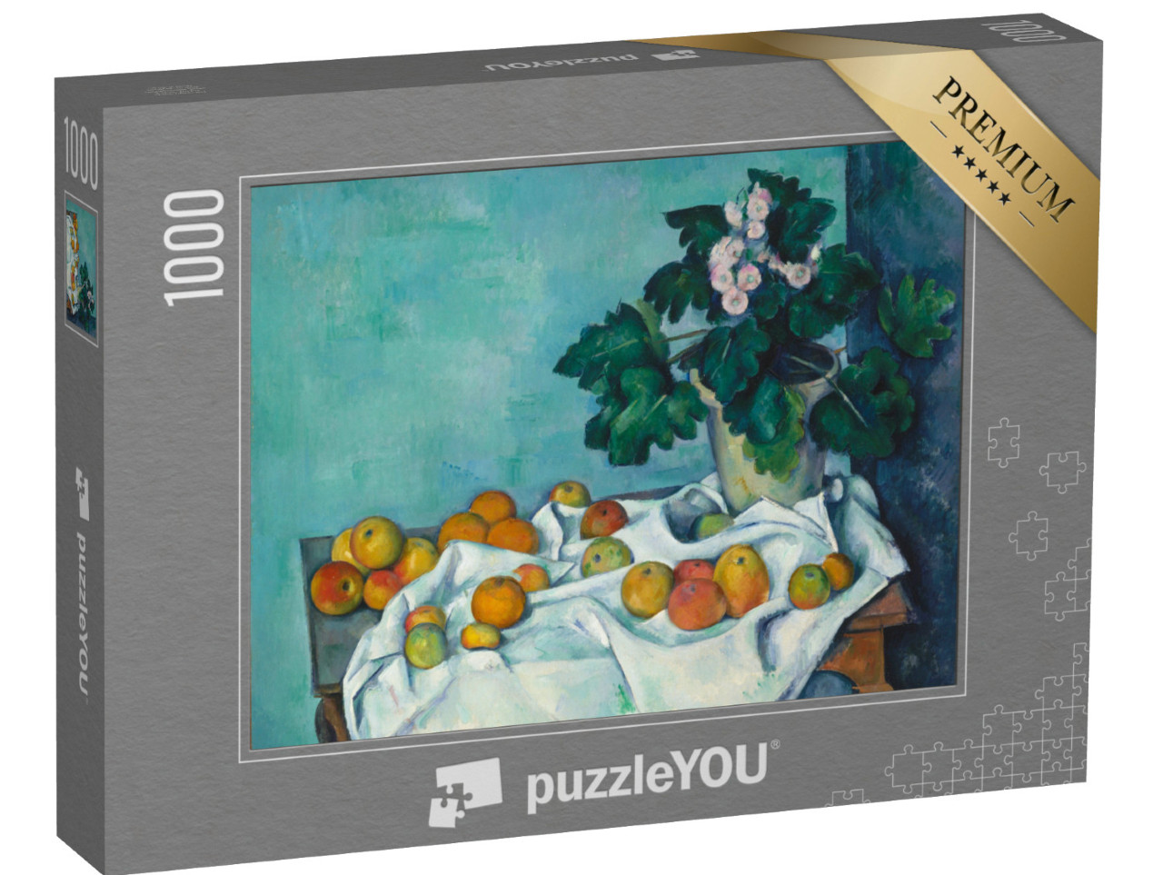 Puzzel 1000 stukjes „Paul Cézanne - Stilleven met appels en een pot koeienlippen“