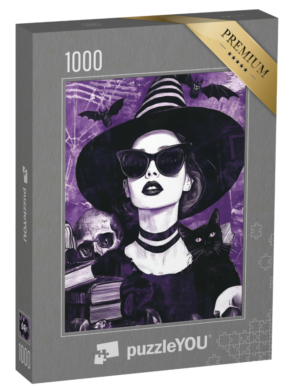 Puzzel 1000 stukjes „Zwart-witte heks“