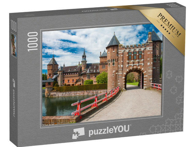 Puzzel 1000 stukjes „Haarzuilens, Kasteel de Haar met de brug op de voorgrond“