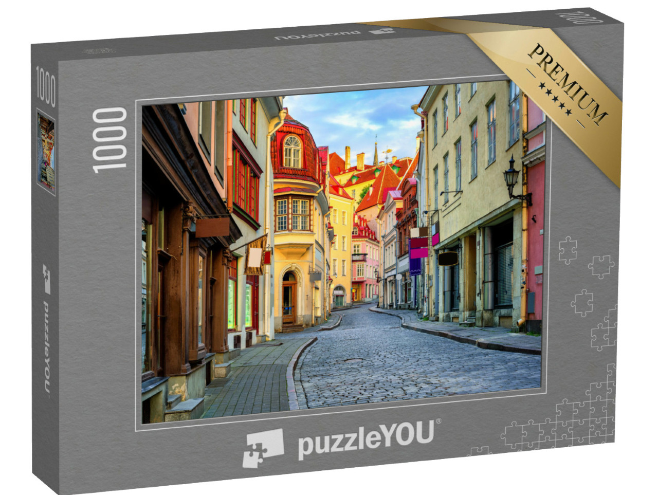 Puzzel 1000 stukjes „Straatje in het oude centrum van Tallinn, Estland“