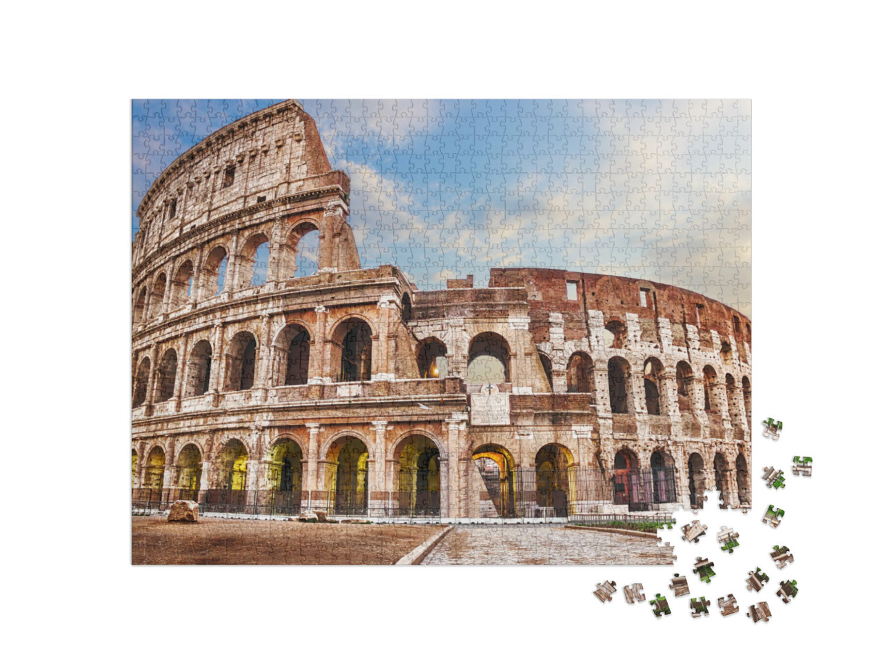 Puzzel 1000 stukjes „Romeins Colosseum onder de wolken“