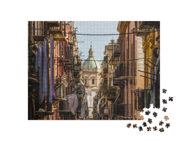 Puzzel 1000 stukjes „Kerk van San Matteo in het centrum van Palermo, Italië“