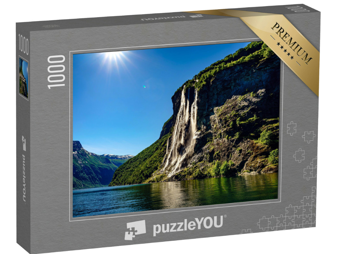Puzzel 1000 stukjes „Geiranger Fjord, waterval Zeven Zusters“