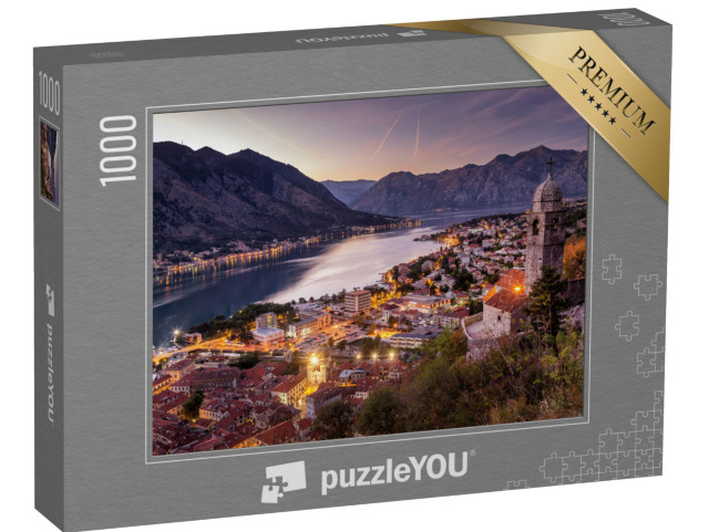 Puzzel 1000 stukjes „Montenegro: De stad Kotor bij zonsondergang“