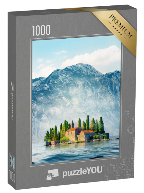 Puzzel 1000 stukjes „Landschap van het eiland St George, Baai van Kotor, Montenegro“