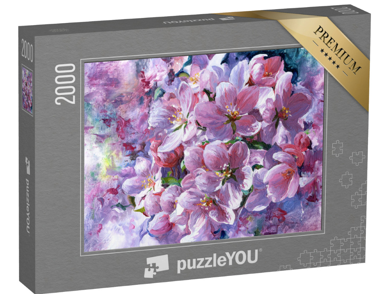Puzzel 2000 stukjes „Lichtroze bloemen“