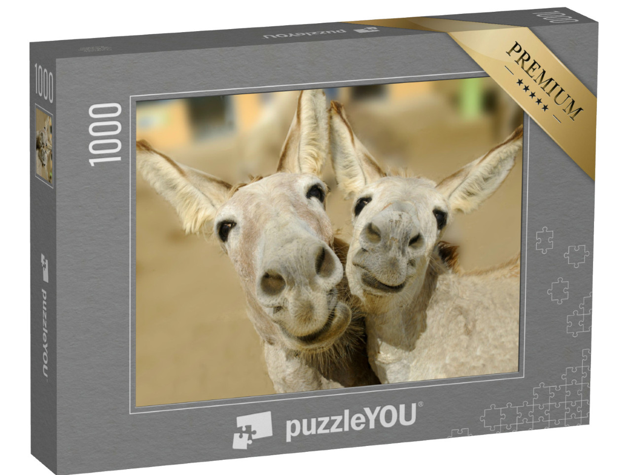 Puzzel 1000 stukjes „Twee crèmekleurige ezels“