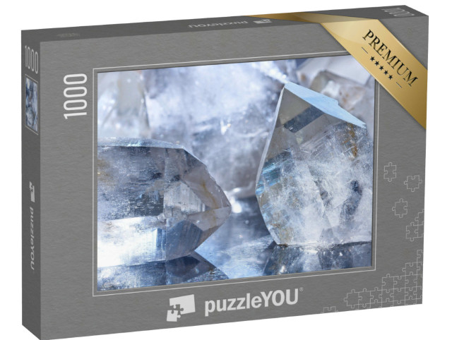 Puzzel 1000 stukjes „Kwartssteenkristallen op een gepolijste basis“