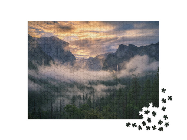 Puzzel 1000 stukjes „Zonsopgang in Yosemite National Park, Californië, VS“