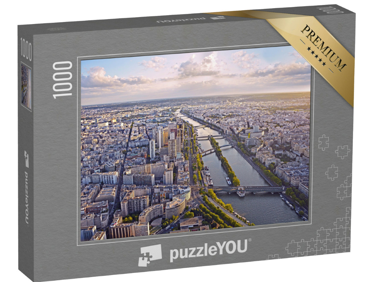 Puzzel 1000 stukjes „Parijs in de avond met de Eiffeltoren“