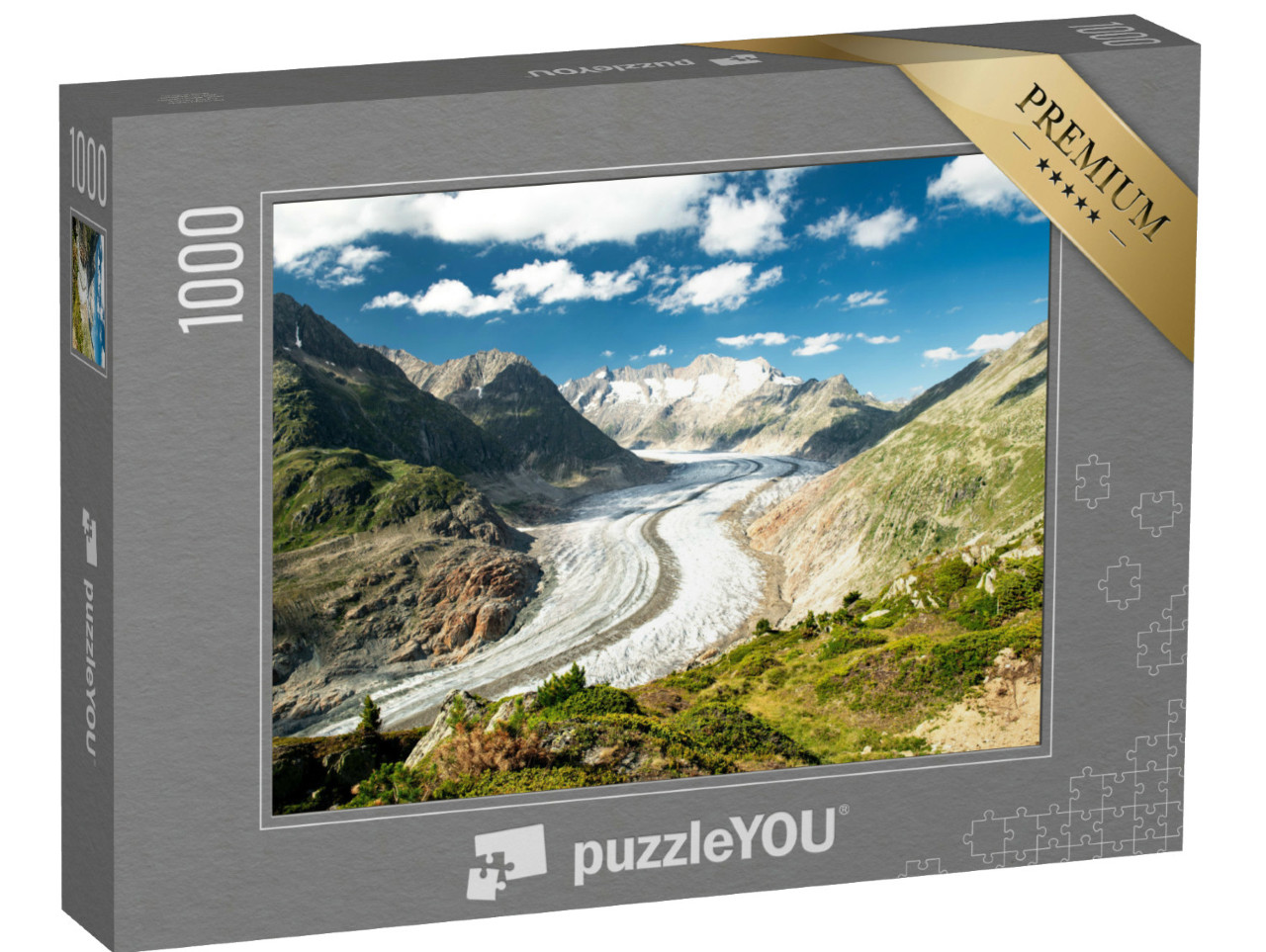 Puzzel 1000 stukjes „Indrukwekkend uitzicht op de Aletschgletsjer in Zwitserland“