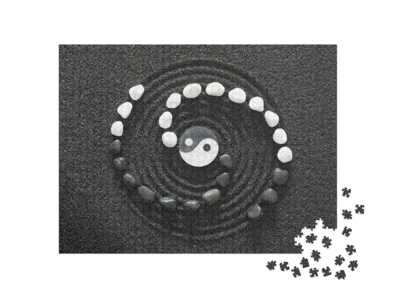 Puzzel 1000 stukjes „Japanse ZEN-tuin met Yin- en Yang-steen“
