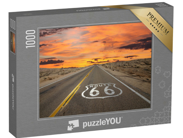 Puzzel 1000 stukjes „Route 66 verkeersborden, Mojave woestijn“