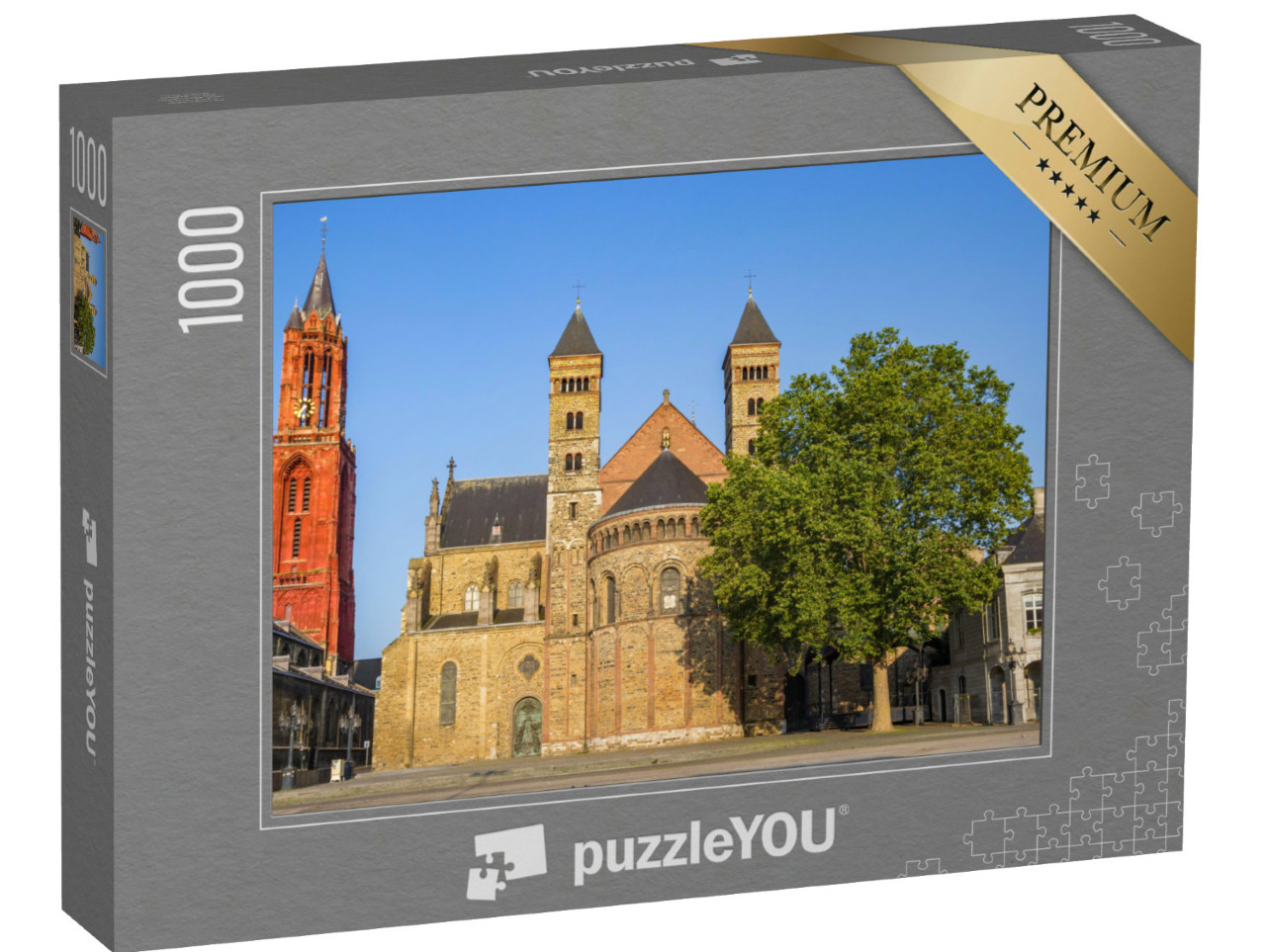 Puzzel 1000 stukjes „Sint Servaasbasiliek op het Vrijthof in Maastricht, Nederland“