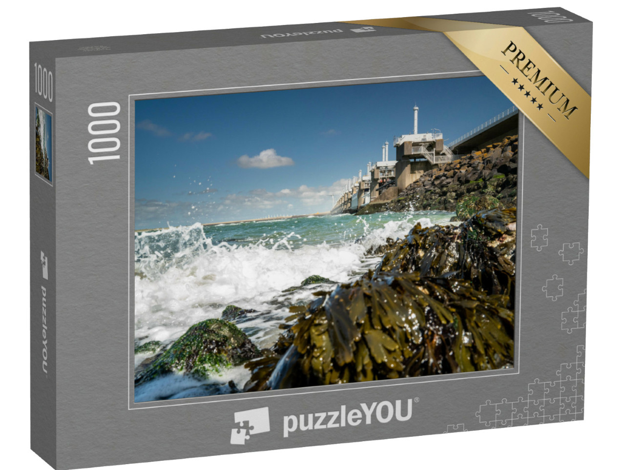 Puzzel 1000 stukjes „Zicht op de Nederlandse stormkering Oosterscheldekering, Zeeland“