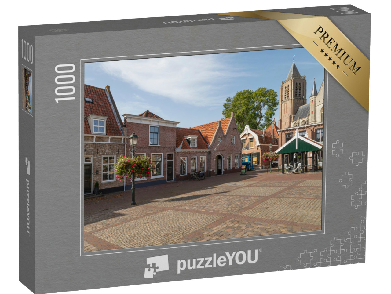 Puzzel 1000 stukjes „Middeleeuwse Onze-Lieve-Vrouwekerk in het centrum van de stad Tholen in de provincie Zeeland“