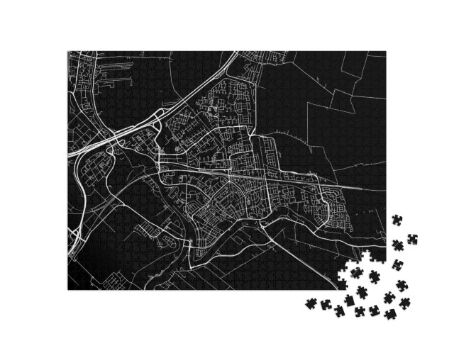 Puzzel 1000 stukjes „Vector stadsplattegrond van Gouda in Nederland“