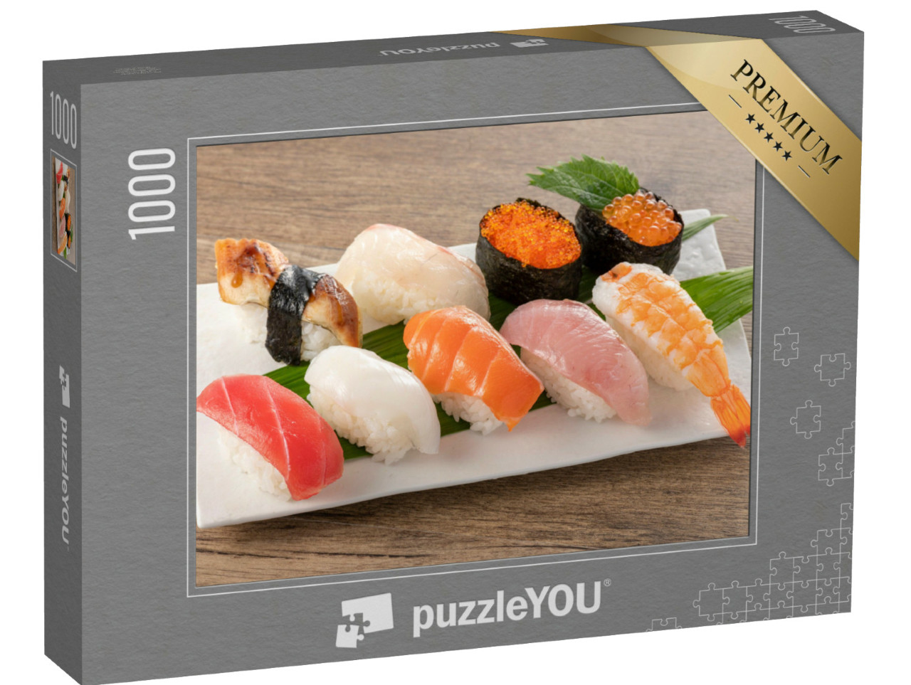 Puzzel 1000 stukjes „Nigiri sushi op een bord“